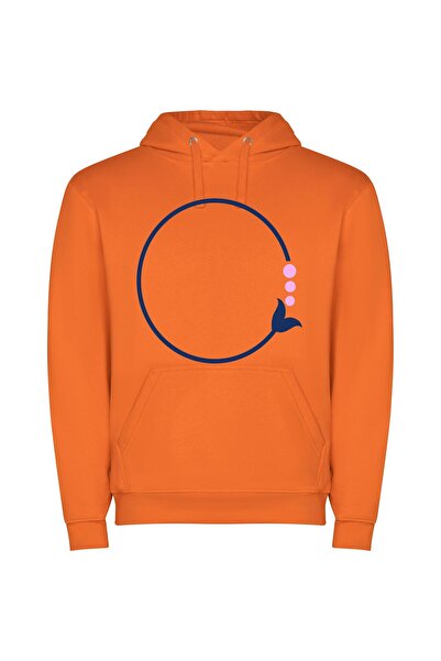 iLovePrints Circle Bliss: Floral Minimalism Φούτερ με κουκούλα σε χρώμα Πορτο...