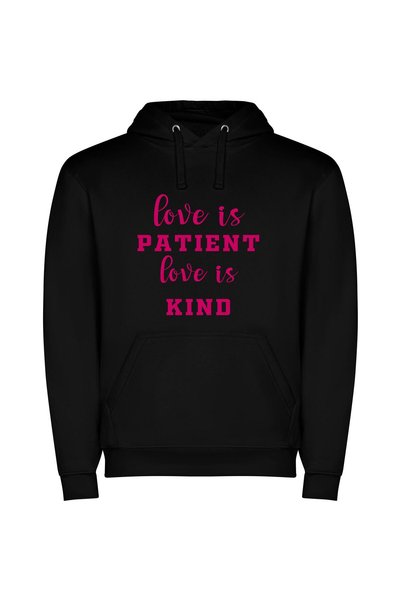 iLovePrints Endless Love, Gentle Kindness Φούτερ με κουκούλα σε χρώμα Μαύρο