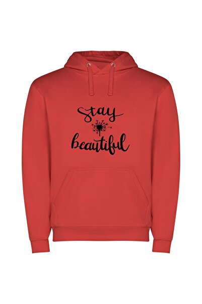 iLovePrints Ethereal Floral Elegance Φούτερ με κουκούλα σε χρώμα Κόκκινο