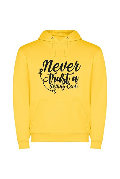 iLovePrints Curvy Delight, Typography Trend Φούτερ με κουκούλα σε χρώμα Κίτρινο