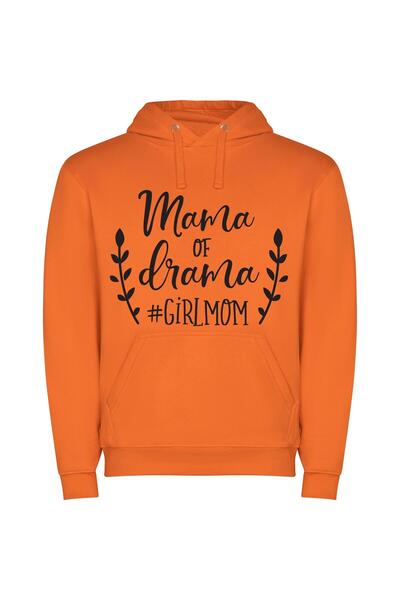 iLovePrints Dramatic Mom: High Drama Φούτερ με κουκούλα σε χρώμα Πορτοκαλί