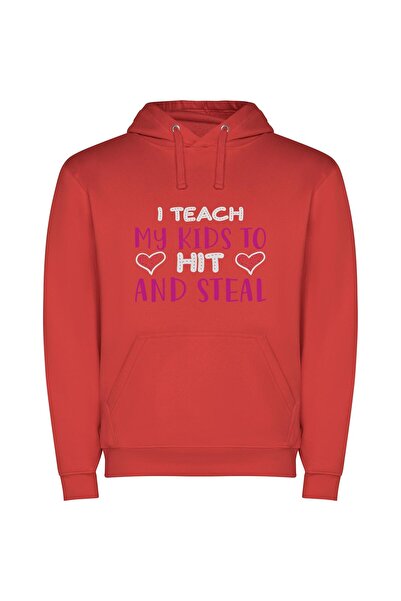 iLovePrints Stealthy Kid Academy Φούτερ με κουκούλα σε χρώμα Κόκκινο