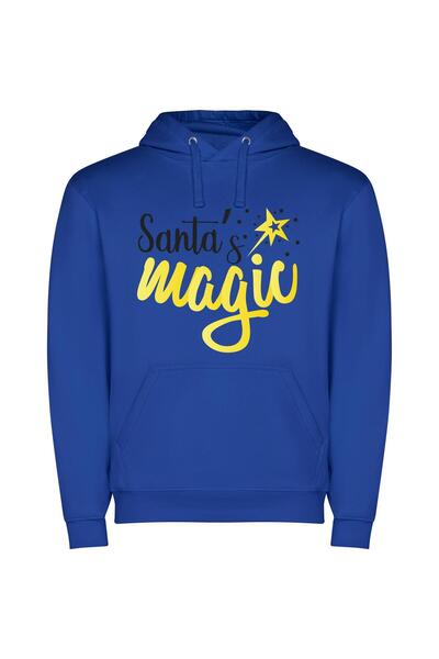 iLovePrints Mystical Santa's Enchantment Φούτερ με κουκούλα σε χρώμα Μπλε