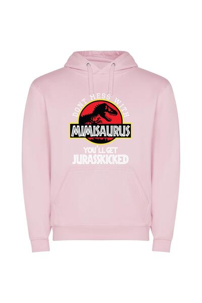 iLovePrints Jurassic Minimal Logo Close-Up Φούτερ με κουκούλα σε χρώμα Ροζ