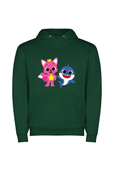 iLovePrints Furry Friends Unite! Φούτερ με κουκούλα σε χρώμα Πράσινο