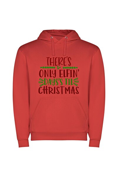 iLovePrints Brillig Elves' Countdown: Inspired Φούτερ με κουκούλα σε χρώμα Κό...