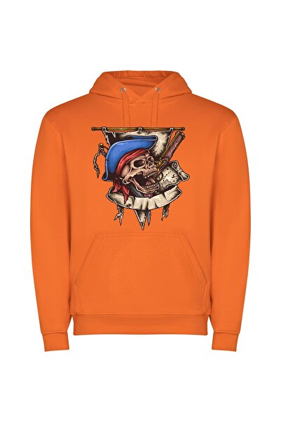 iLovePrints Pirates Unleashed: Illustrated Skulls Φούτερ με κουκούλα σε χρώμα...