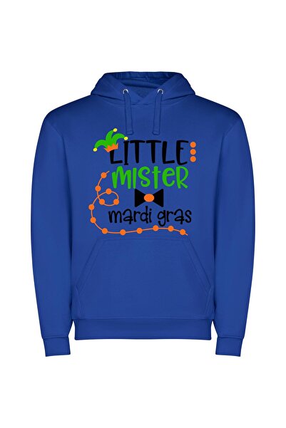 iLovePrints Mardi Gras Mini Jester Φούτερ με κουκούλα σε χρώμα Μπλε