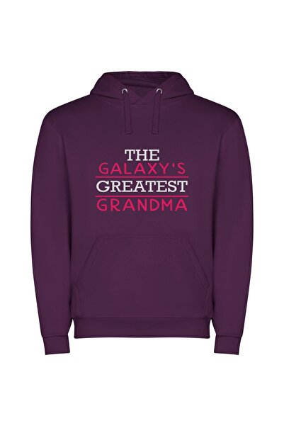iLovePrints Grandma of the Galaxy Φούτερ με κουκούλα σε χρώμα Μωβ
