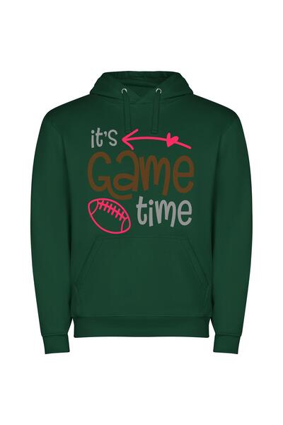 iLovePrints Game On: Football Fantasia Φούτερ με κουκούλα σε χρώμα Πράσινο