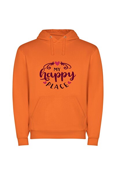 iLovePrints Blissful Yummy Home Φούτερ με κουκούλα σε χρώμα Πορτοκαλί