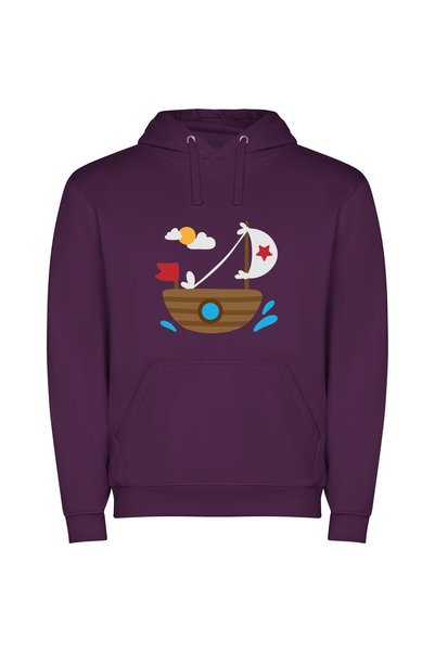 iLovePrints Nautical Flag Serenity Φούτερ με κουκούλα σε χρώμα Μωβ