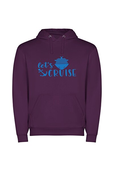 iLovePrints Curious Cruise Control Φούτερ με κουκούλα σε χρώμα Μωβ