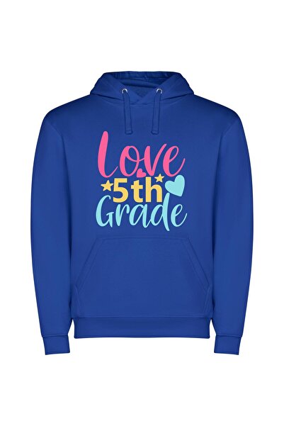 iLovePrints Grade School Love Art Φούτερ με κουκούλα σε χρώμα Μπλε