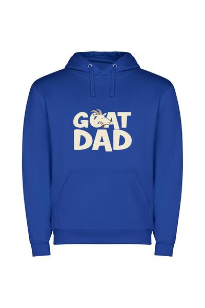 iLovePrints Goat Dad's Stylish Pride Φούτερ με κουκούλα σε χρώμα Μπλε
