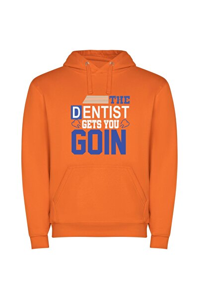 iLovePrints Gleam: Dentist's Graphic Triumph Φούτερ με κουκούλα σε χρώμα Πορτ...