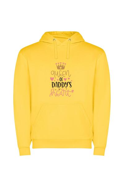 iLovePrints Regal Love: Digital Queen Φούτερ με κουκούλα σε χρώμα Κίτρινο