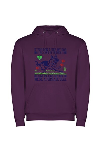 iLovePrints Furry Friendship Insignia Φούτερ με κουκούλα σε χρώμα Μωβ