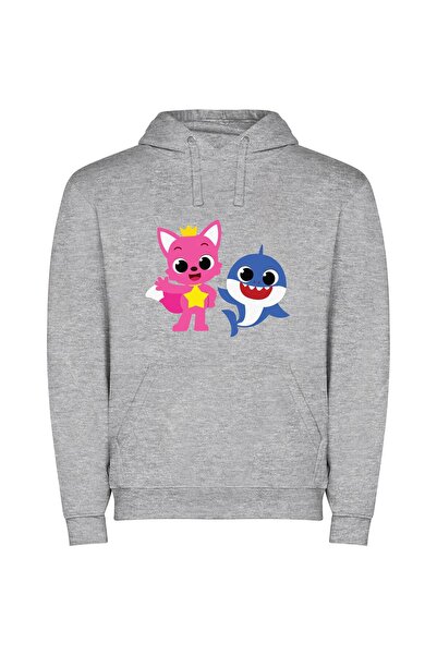 iLovePrints Furry Friends Unite! Φούτερ με κουκούλα σε χρώμα Γκρι