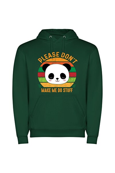 iLovePrints Panda Pleas of Cute Φούτερ με κουκούλα σε χρώμα Πράσινο
