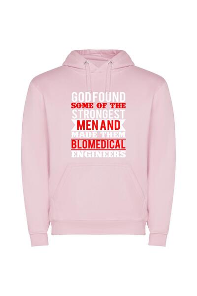 iLovePrints Red Men's Anatomical Essence Φούτερ με κουκούλα σε χρώμα Ροζ