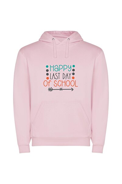 iLovePrints Happy Last School Farewell Φούτερ με κουκούλα σε χρώμα Ροζ