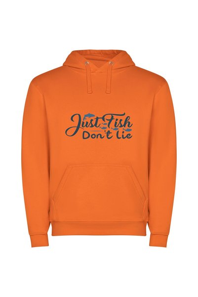 iLovePrints Truthful Fish Tales: Lostfish Φούτερ με κουκούλα σε χρώμα Πορτοκαλί