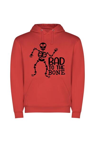 iLovePrints Glam Bone Collection Φούτερ με κουκούλα σε χρώμα Κόκκινο