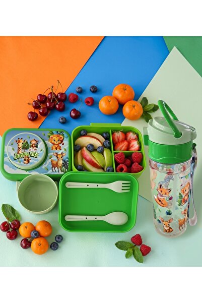 lstri Set of 2 Lunch Box with Bowl and Water Bottle Set, Food Storage Contain...