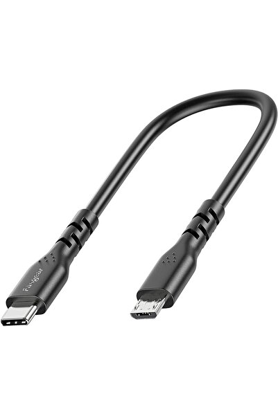 Fasgear كابل USB C إلى مايكرو USB قصير بطول 1 قدم/30 سم، سلك USB 2.0 (أسود) |...