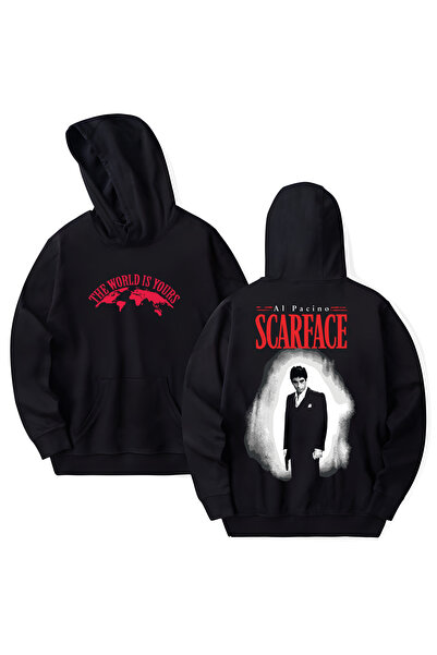STİL-X Scarface Printed Cotton Long Sleeve 3 Thread Hooded Sweatshirt