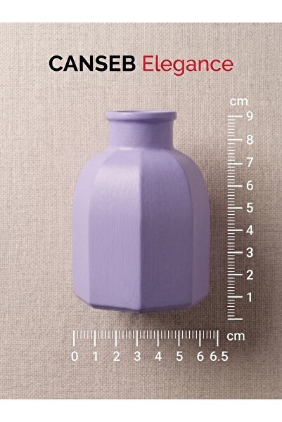 CANSEB Elegance 9X6.5Cm - Lavender - Octagonal Mini Vase - Hand-Painted Craft...