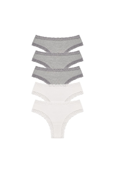 Generic Brand Cotton Lace Detailed Panties 5 Pack Multi-Colored
