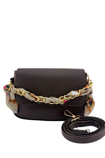 BACHUS Women's Black Faux Leather Flared Bag