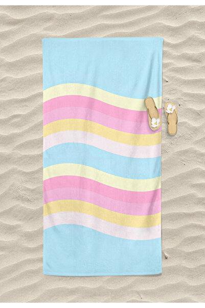 Levva Home Wave Colorful Patterned Cotton Digital Printed Young Girl's Beach ...