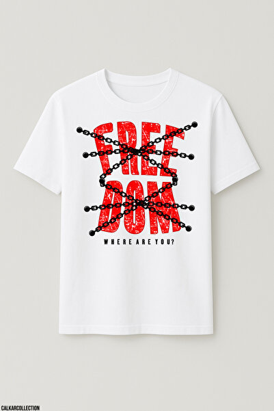 CALKARCOLLECTION تي شيرت كبير الحجم للجنسين من Where Are U Freedom