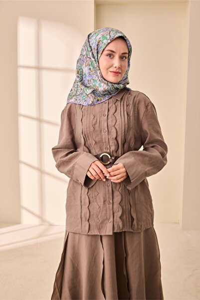 Silk Home Копринен шал с каре 11478-36