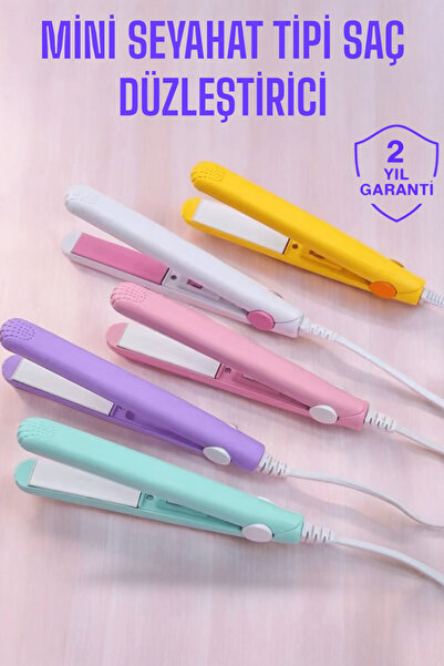 teknodayım Ceramic Coated Portable Mini Hair Straightener Travel-Friendly Design