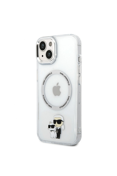 Karl Lagerfeld Husa MagSafe Karl & Choupette iPhone 15 Transparent