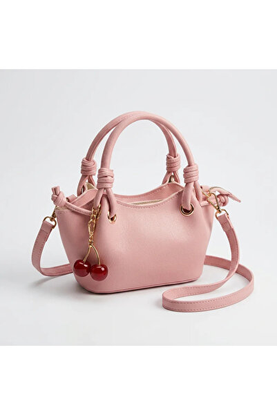 Danba Bags Cherry Kadın Pembe El ve Omuz çantası Kiraz Charm Aksesuarlı