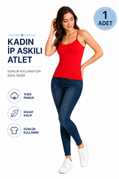 Alıç Kadın İp Askılı Atlet (TUTKU YETKİLİ SATICISI) - Pamuklu Rahat Kalıp Gün...
