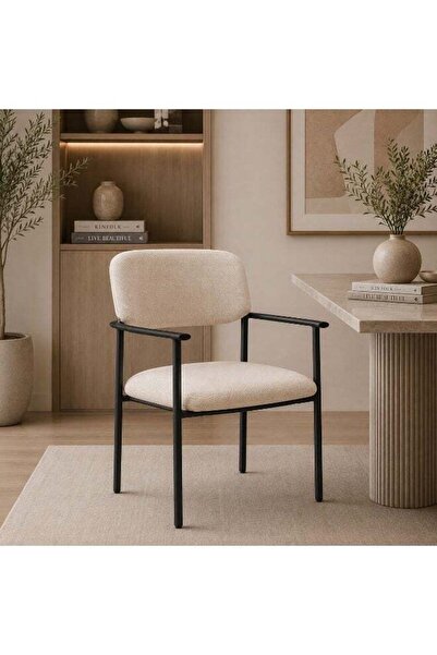 N.zone Luxury Dining Chair with Armrests and Modern Design with Padded Seat a...
