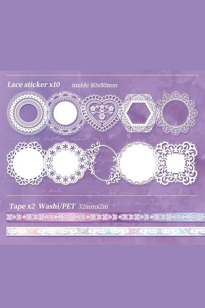 Buka Shops Scrapbook and Junk Journal Set 162 Pieces Purple Butterfly Themed - A6 Notebook, Stickers, Wash in a Gift Box