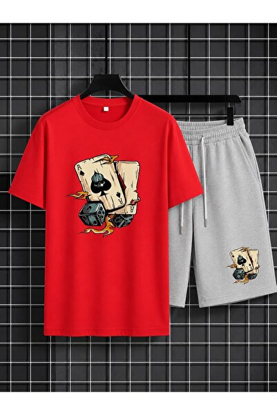 CLOTHES33 SET 2 PIESE: TRICOU ȘI PANTALONI SCURȚI, SUBȚIRE, DE VARĂ, CARE ABS...