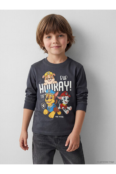 LC Waikiki Tricou cu mânecă lungă pentru băieți, cu imprimeu Paw Patrol