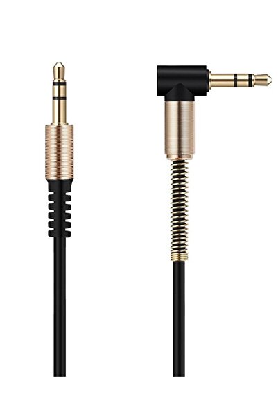 TEKNOSANAY Çift Taraflı Mikrofonlu Aux Kablo 3.5 Mm Altın Uçlu - Siyah 1.2 Me...