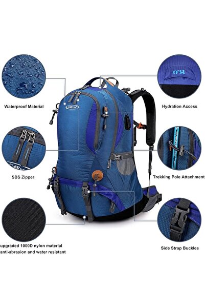 G4Free 50L Backpack Hiking Waterproof with Rain Cover Backpack Mountaineering...