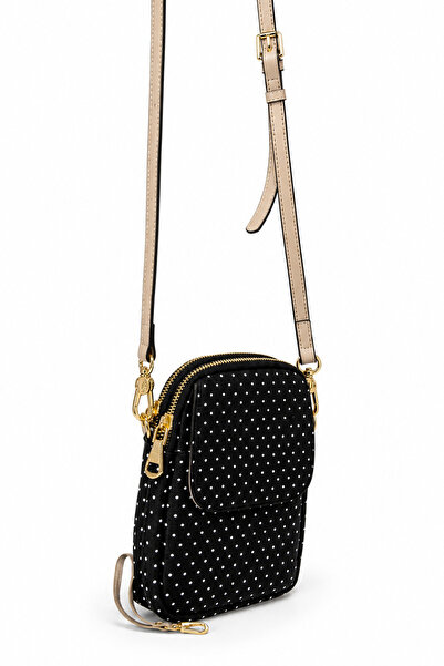 Levidor Polka Dot Patterned Clamshell Wrist and Long Strap Money and Phone Ba...
