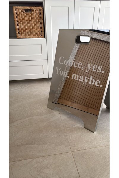 DURAK REKLAM A Type Pavement Sign Mirror Stainless Steel Plate Silver Mirror 50X70 cm
