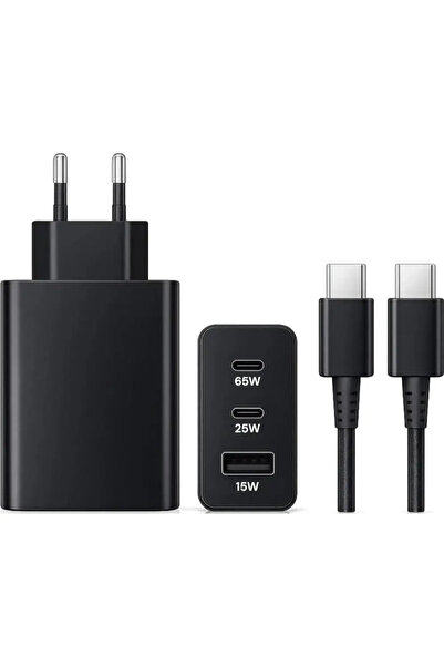 OEM Φορτιστής τοίχου 65 W PD με 2 θύρες USB-C & 1 θύρα USB-A – Μαύρο